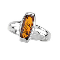 Anello in argento con Ambra Baltica