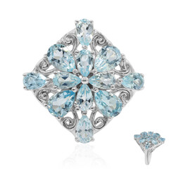 Anello in argento con Topazio Blu Cielo