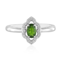 Anello in argento con Diopside Russo