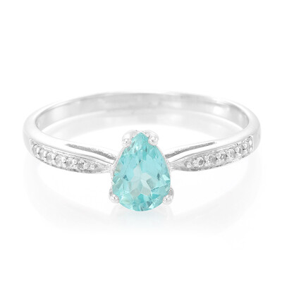 Anello in argento con Fluoroapatite Verde