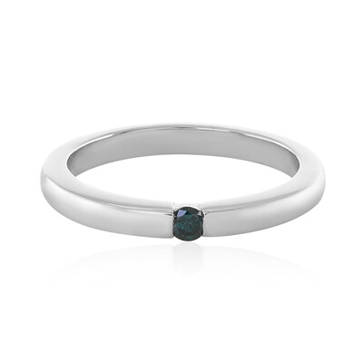 Anello in argento con Diamante Blu I3