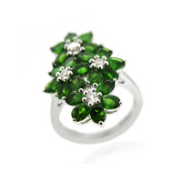 Anello in argento con Diopside Russo