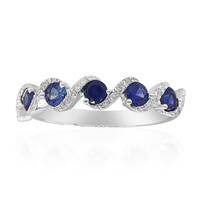 Anello in oro con Zaffiro Ceylon Blu