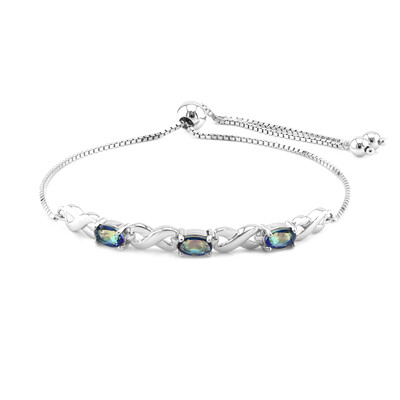 Bracciale in argento con Quarzo Mistico Blu