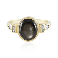 Anello in oro con Zaffiro Stellato Nero (Adela Gold)