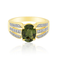 Anello in argento con Moldavite