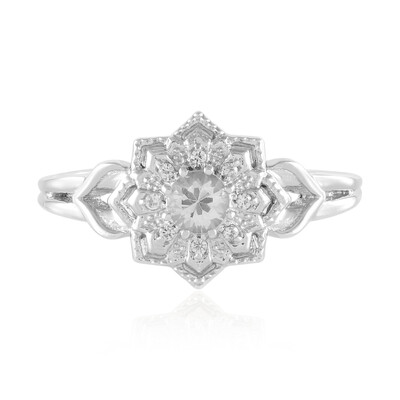 Anello in argento con Zaffiro Bianco