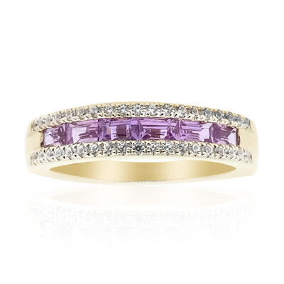 Anello in oro con Zaffiro Ceylon Porpora