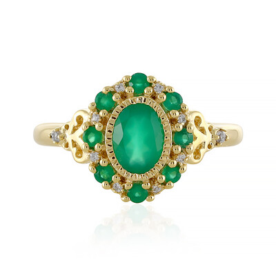 Anello in argento con Onice Verde