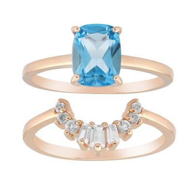 Anello in argento con Topazio Blu Svizzero