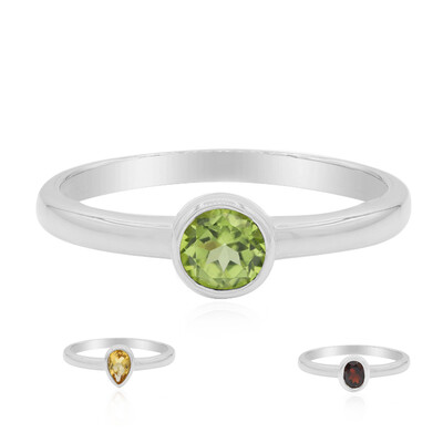 Set anelli in argento con Citrino, Peridoto e Granato