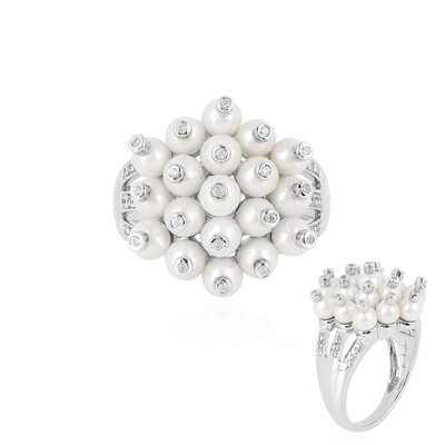 Anello in argento con Perla d'Acqua Dolce Bianca (de Melo)