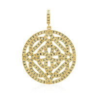 Ciondolo placcato in oro con Diamante Fancy