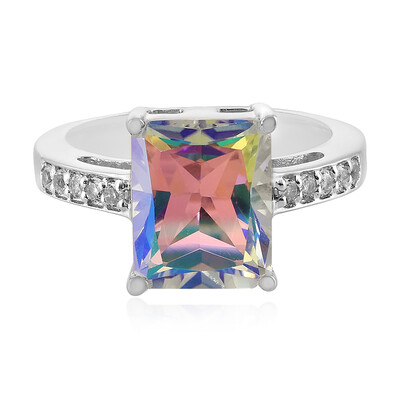 Anello in argento con Topazio Arcobaleno