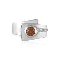 Anello da uomo in argento con Zircone Cognac