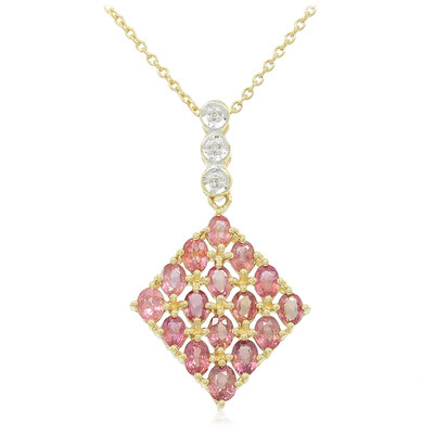 Collana in oro con Zaffiro Padparadscha (non riscaldato) (AMAYANI)