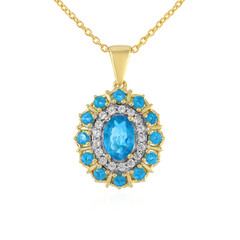 Collana in argento con Apatite Blu Neon