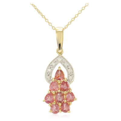 Collana in oro con Zaffiro Padparadscha (non riscaldato) (AMAYANI)