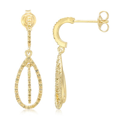 Orecchini placcati in oro con Diamante Fancy