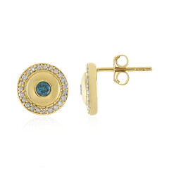 Orecchini in oro con Diamante Blu I4
