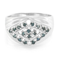 Anello da uomo placcato in platino con Diamante Fancy