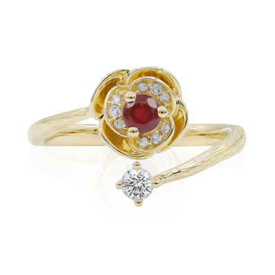 Anello in oro con Rubino Mozambico AAA (CIRARI)