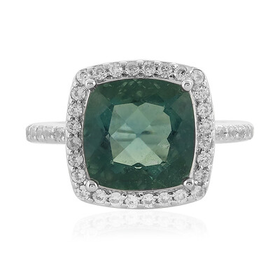 Anello in argento con Fluorite Petrolio del Belgio