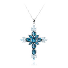 Collana in argento con Topazio Blu Londra