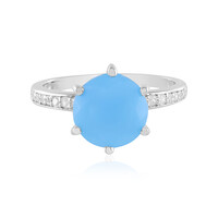 Anello in argento con Calcedonio Blu