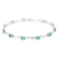 Bracciale in argento con Smeraldo Zambia