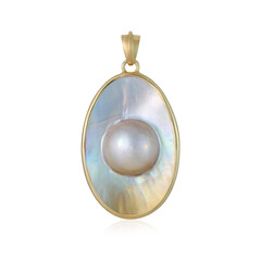 Ciondolo in argento con Perla Mabe (Bali Barong)