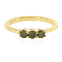 Anello in argento con Diamante Verde I3
