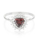 Anello placcato in platino con Zircone Rosso