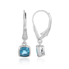 Orecchini in argento con Cianite Blu Foglia di Tè