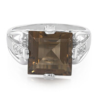 Anello in argento con Quarzo Fumè