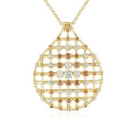 Collana in argento con Zircone Champagne (KM by Juwelo)