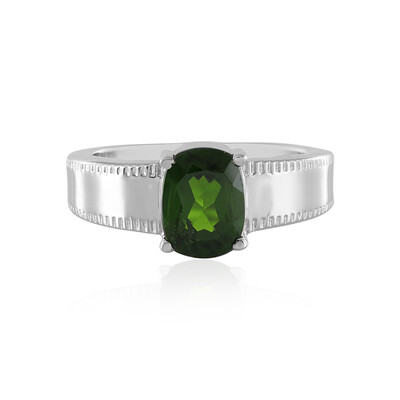 Anello in argento con Diopside Russo