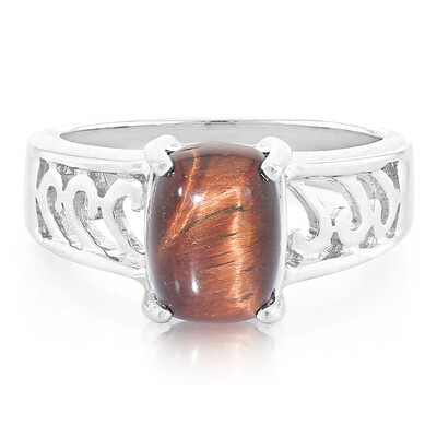 Anello in argento con Occhio di Tigre Rosso