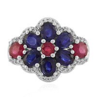 Anello in argento con Zaffiro Blu del Madagascar