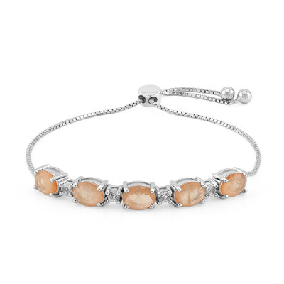 Bracciale in argento con Quarzo pesca pastello