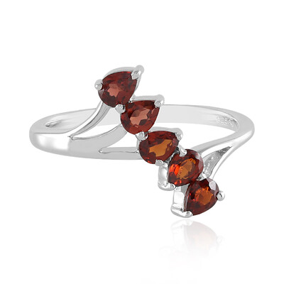 Anello in argento con Granato Mozambico