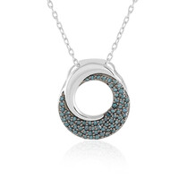 Collana in argento con Diamante Blu I2