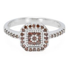 Anello placcato in platino con Diamante Fancy