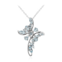 Collana in argento con Topazio Blu Cielo