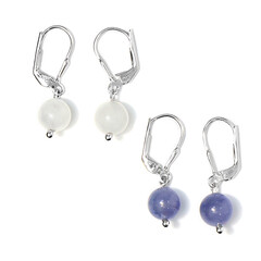 Set Orecchini in argento con Tanzanite & Pietra di Luna Arcobaleno