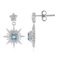 Orecchini in argento con Topazio Blu Svizzero