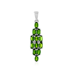 Ciondolo in argento con Diopside Russo