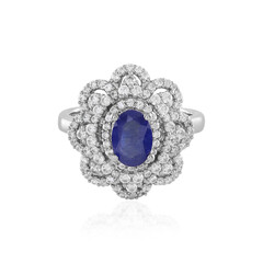 Anello in argento con Zaffiro Blu del Madagascar