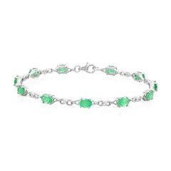 Bracciale in argento con Smeraldo Zambia