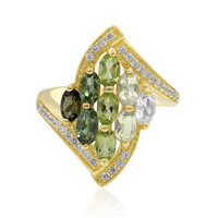 Anello in argento con Tormalina Verde